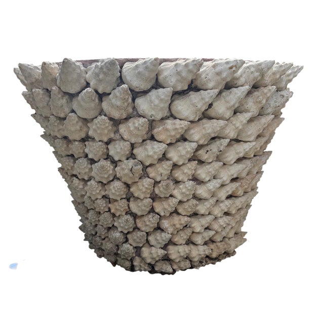 Monumental Italian Coquillage Shell-Encrusted Terracotta Planter, Mid-20th Century For Sale - Image 9 of 14