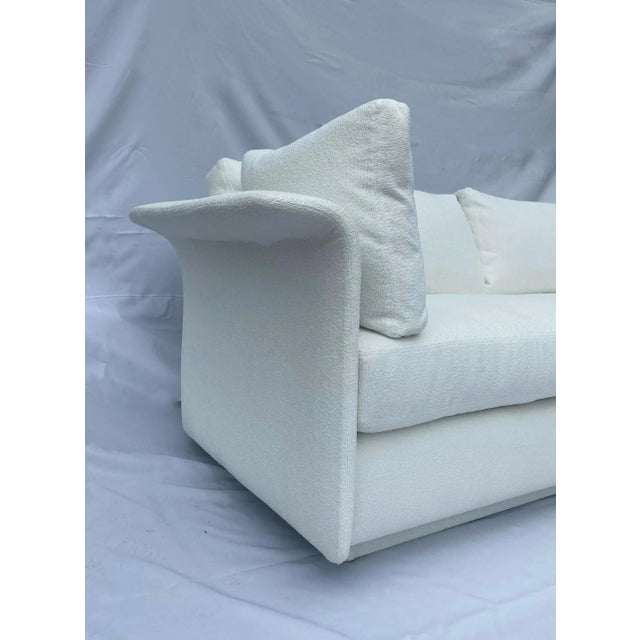 Mid-Century Modern Reupholstered Vintage White Sofa For Sale - Image 3 of 13