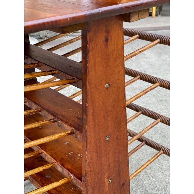 Vintage Farmhouse Pine Turned Spindle Magazine Record Rack Holder For Sale - Image 9 of 11