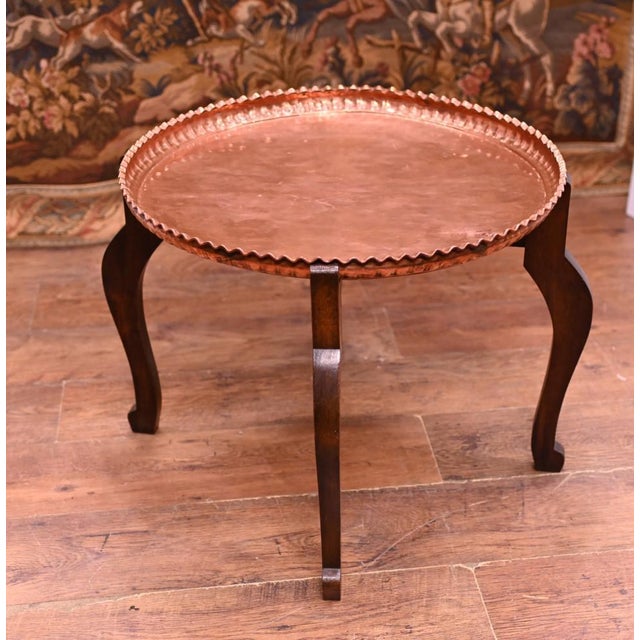 Bohemian Mahogany Copper Coffee Table, 1920s For Sale - Image 4 of 5