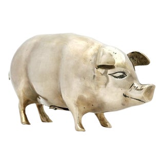 Large Late 20th Century Brass Coin Piggy Bank For Sale