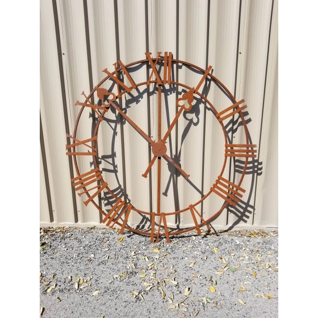 Rustic Napa Iron Clock Face For Sale - Image 3 of 9