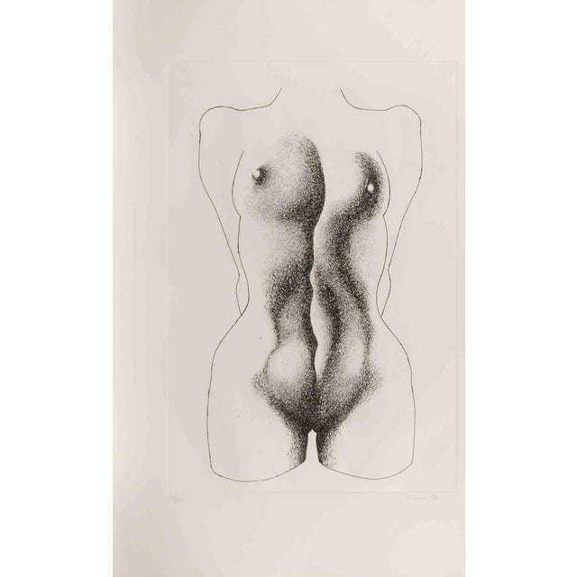 Giacomo Porzano, Nude, Etching, 1972 For Sale