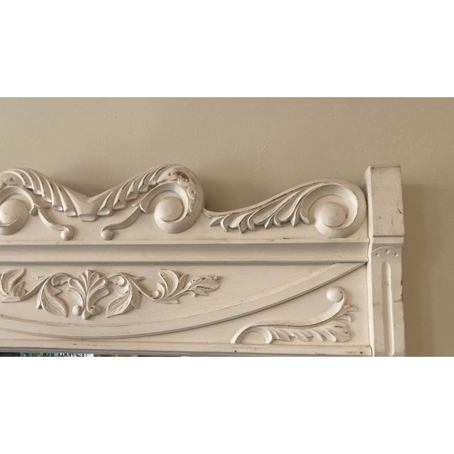 Queen Anne Large Victorian Oak Painted Mirror For Sale - Image 3 of 6