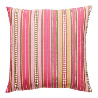 The House of Scalamandré Nile Stripe Pillow, Rose Garden For Sale