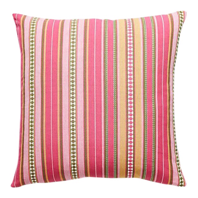 The House of Scalamandré Nile Stripe Pillow, Rose Garden For Sale