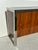 Highly figured Hawaiian Koa wood credenza sideboard by Pace Collection with chrome legs. Left side base a pull out oak...