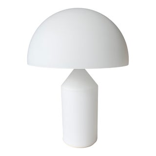 Oluce Atollo Medium Glass Table Lamp by Vico Magistretti For Sale
