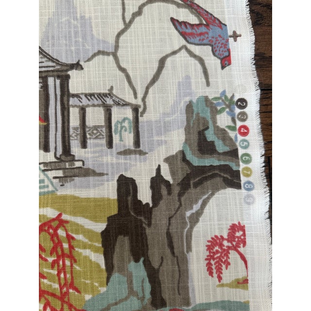 Chinoiserie Robert Allen Chinoiserie Fabric -- 12 Yds For Sale - Image 3 of 4