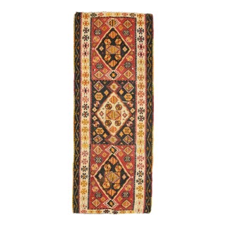 1970s Turkish Oushak Handmade Wool Cotton Red Runner For Sale