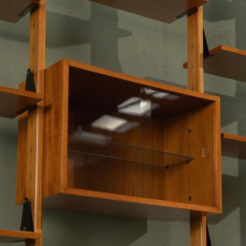 Black Large Modular Wall Unit in Teak and Brass by Franco Albini, Italy For Sale - Image 8 of 12