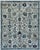 Boho Chic Oushak Handmade Wool Rug With Blue and Ivory Floral Design For Sale - Image 3 of 12