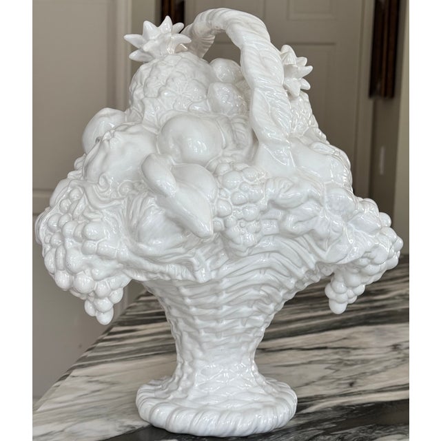 Vintage Bordallo Pinheiro Large Scale Trompe l'Oleil Fruit Basket For Sale - Image 18 of 18