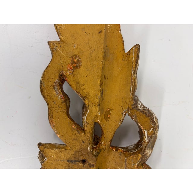 Vintage Carved Giltwood Louis XVI Ribbon Bow & Laurel Wall Ornament – 19" For Sale - Image 12 of 18