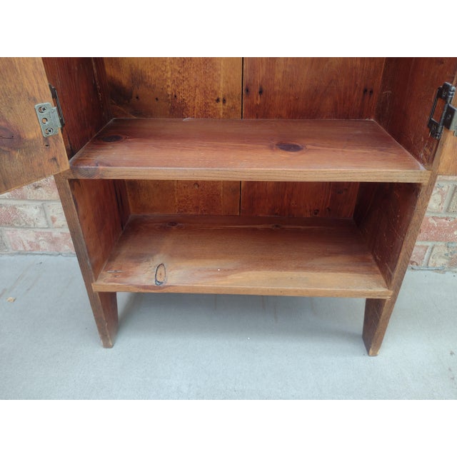 Brown Late 20th Century Cannon Woodworks Rustic Solid Wood Two-Door Cabinet For Sale - Image 8 of 15