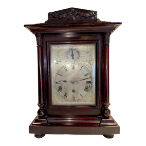 Antique German Bracket Mantel Clock With Westminster Quarter Strike Chimes