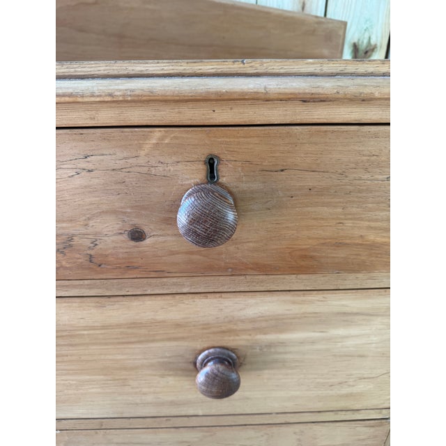 Antique Pine Two Over Two Drawers - Chest of Drawers With Gallery Back From England For Sale - Image 10 of 18