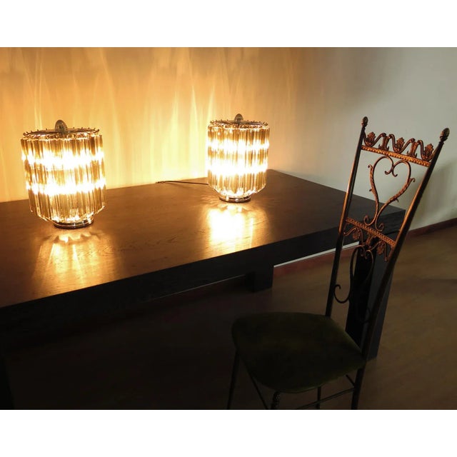 Glass Vintage Italian Glass Quadriedri Table Lamps, 1981, Set of 2 For Sale - Image 7 of 13