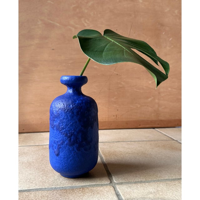 1970s Studio Ceramic Art Vase with Blue Lava Glaze by Hartwig Heyne for Hey Keramik, West Germany, 1970s For Sale - Image 5 of 16