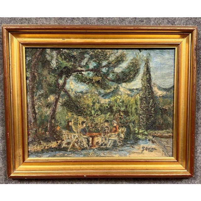 1970s Georges Auphan, Lively Landscape, 1970s, Oil on Canvas, Framed For Sale - Image 5 of 5