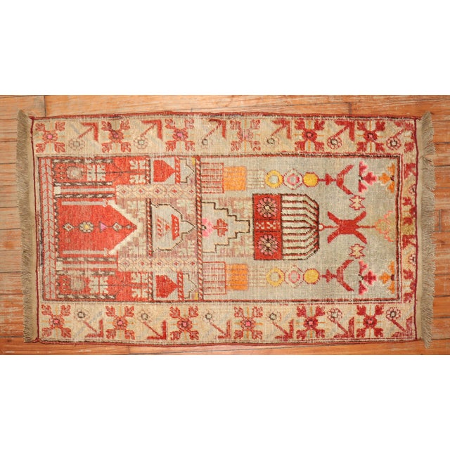 Red 19th Century Khotan Throw Rug For Sale - Image 8 of 9