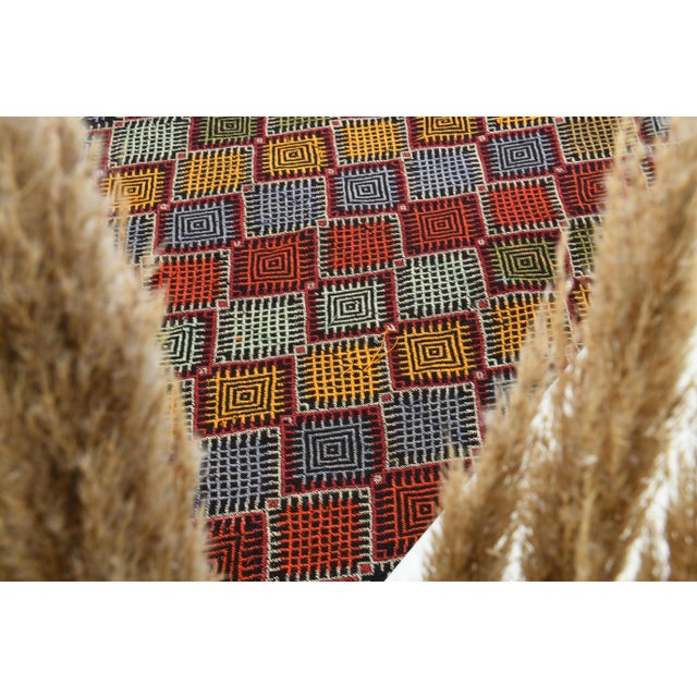 Vintage Turkish Oushak Handmade Wool Cotton Red Area Rug For Sale - Image 9 of 12