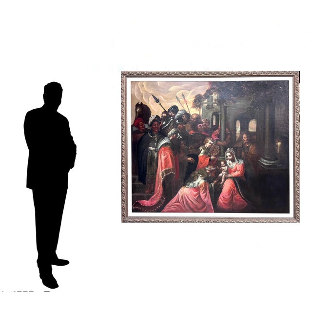 Old Master Oil on Canvas Painting depicting "The Adoration of the Magi".. This painting is one of the most revered...