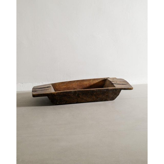 Unusually large antique Swedish wooden tray with handles with heavy and beautiful patina produced in Sweden in the late...