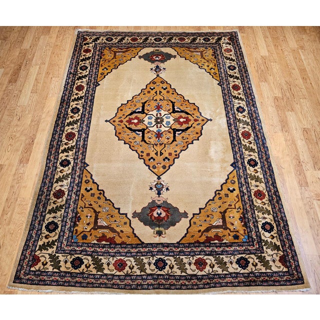 An exquisitely beautiful antique Agra carpet from India, dating to the third quarter of the 20th century, featuring a...