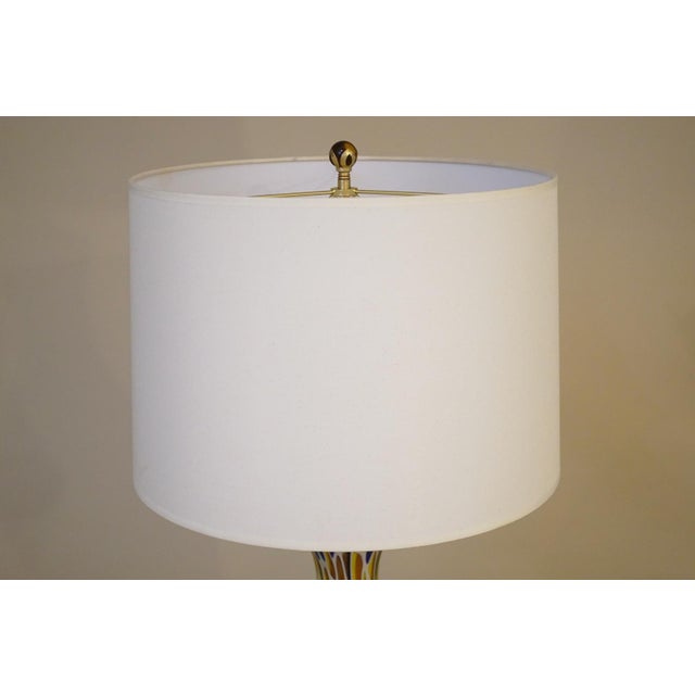 1960s Rarest Murano Millefiori Mosaic Blown Glass Barovier Toso Italy Art Glass Brass Table Lamp For Sale - Image 10 of 11