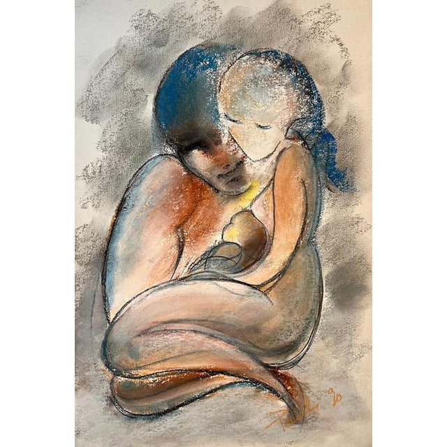 Gilbert Pauli, Family, Pastel on Paper, 1990s For Sale - Image 10 of 10