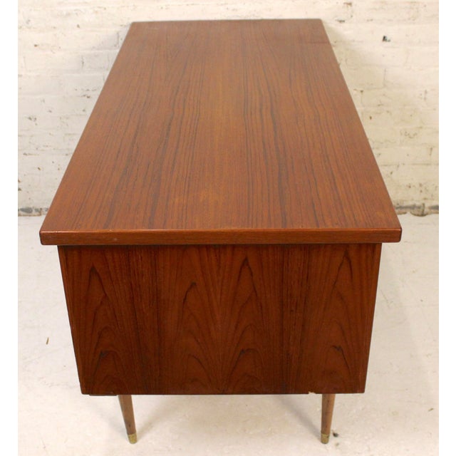 Wood Vintage Mid-Century Teak Desk in the Style of Arne Vodder For Sale - Image 7 of 14