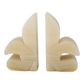 Vintage Quartz Marbled Bookends - a Pair For Sale