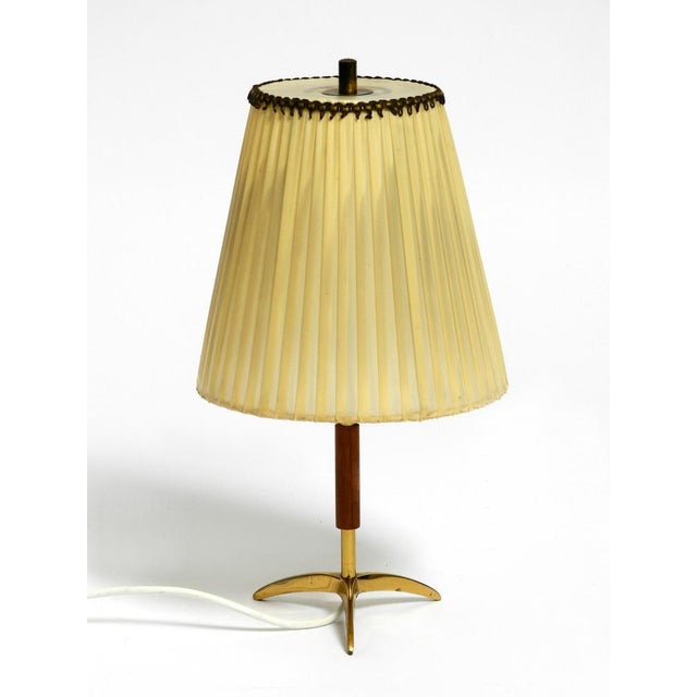 Beige Small Mid-Century Brass Star Base Table Lamp from Kalmar For Sale - Image 8 of 17