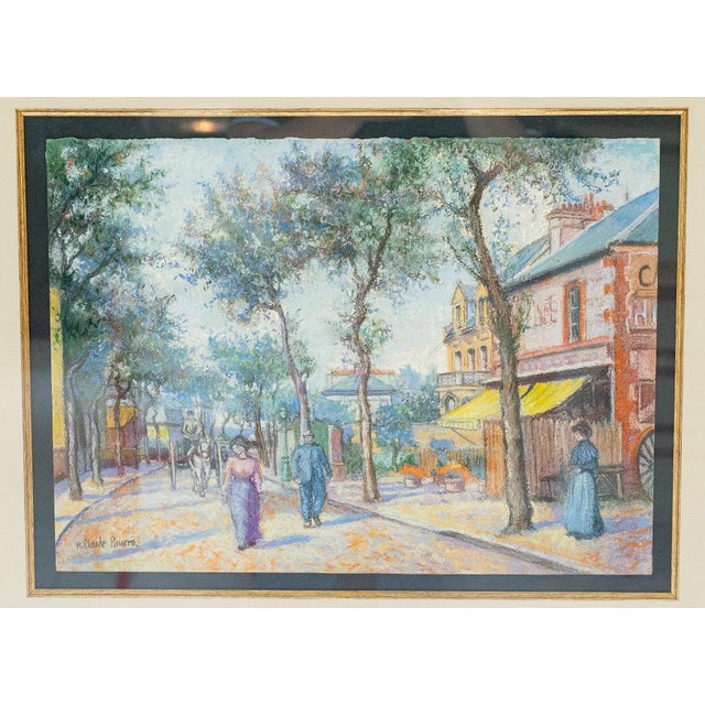 Late 20th Century Hugues Claude Pissarro - Cafe Hulet, Pastel For Sale - Image 4 of 7