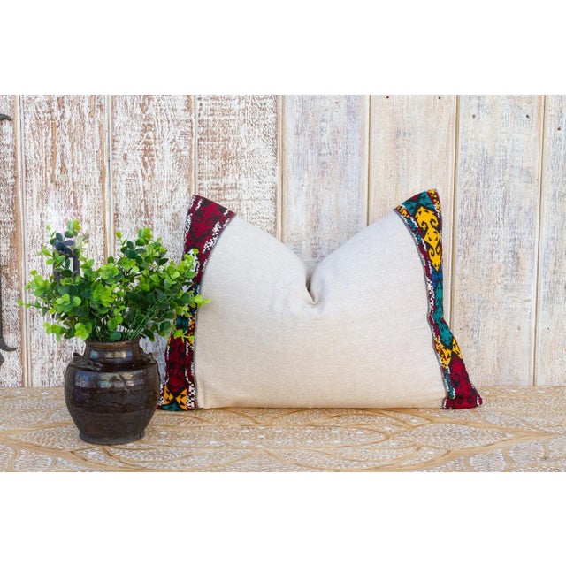 Linen Wubitu Linen Tribal Border Pillow For Sale - Image 8 of 9