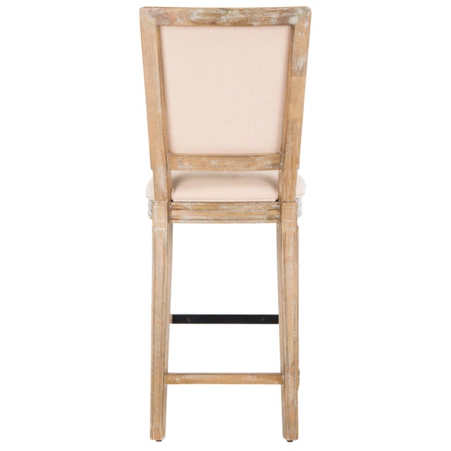 Square Back Barstool in Beige - a Pair For Sale In Philadelphia - Image 6 of 10