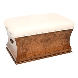 Vintage Burr Walnut Ottoman, 1930 For Sale