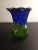 1980s Vintage Blue & Green Art Glass Vase For Sale - Image 5 of 6