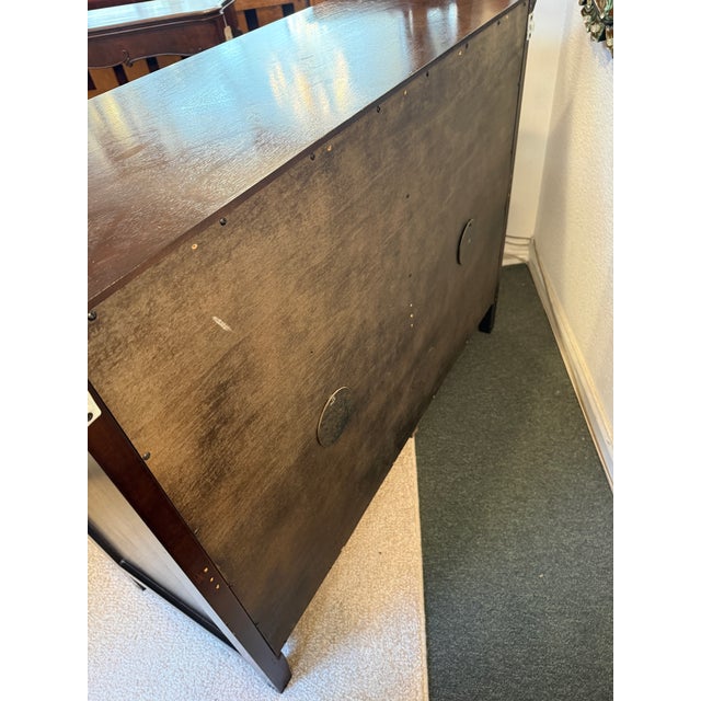 Pier One Buffet Cabinet With Paned Glass Doors For Sale - Image 10 of 11