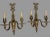 Pair of Vintage Two Light Gilt Metal Candelabra Wall Sconces Lamps For Sale - Image 9 of 9