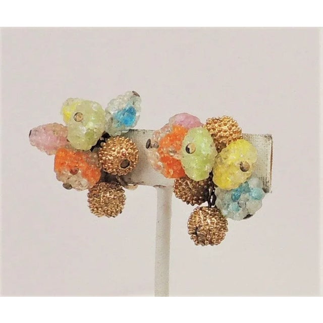 Vintage 1960s Napier "Gum Drop" Colorful Clip Earrings - 2 Pieces For Sale In Philadelphia - Image 6 of 9