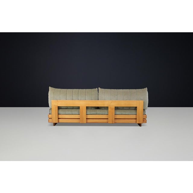 Vintage Lounge Chair and Two-Seater Sofas in Elm and Olive Green Upholstery from Maison Regain, 1970s, Set of 3 For Sale - Image 12 of 18