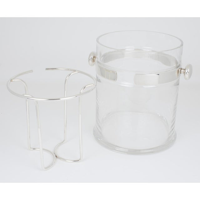 Contemporary Silver Plate and Crystal Champagne, Wine Ice Bucket by Pm Italy For Sale - Image 3 of 13