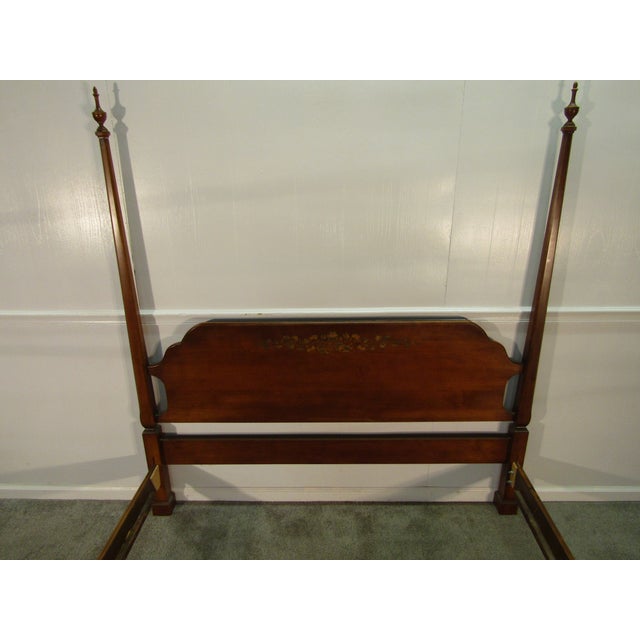 1990s Hitchcock Solid Maple Queen Size Pencil Post Bed For Sale - Image 5 of 7