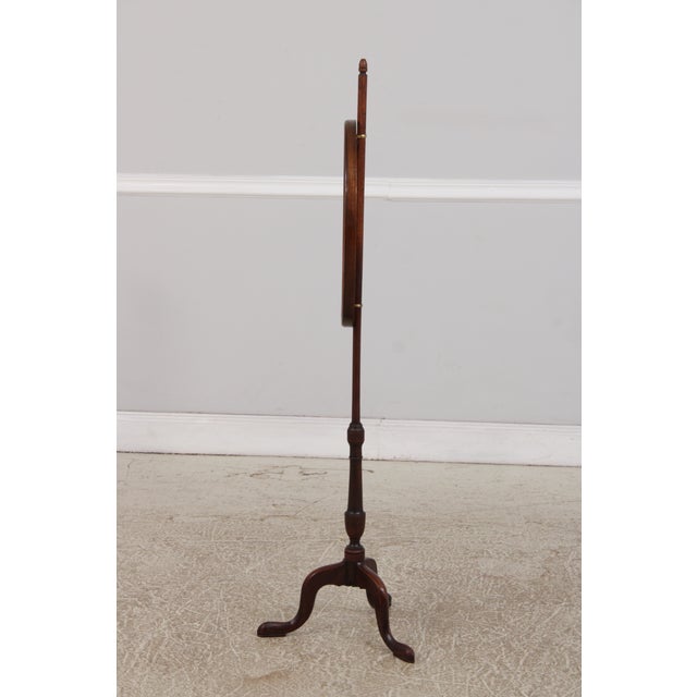 Traditional Antique 18th C. Mahogany Firescreen W. Crewelwork For Sale - Image 3 of 16