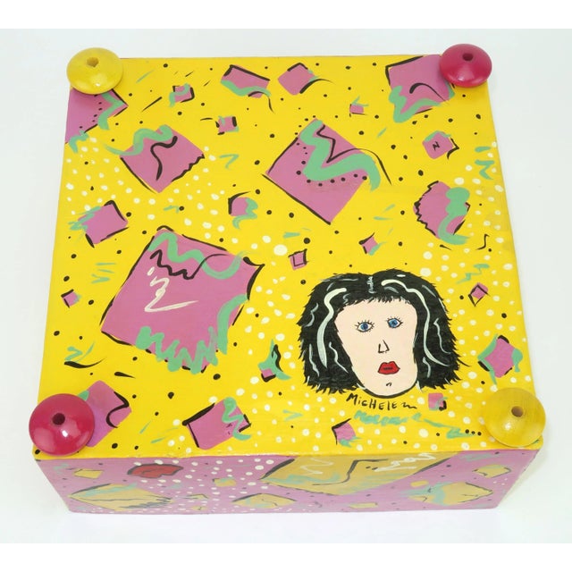 Artist Made Hand Painted Post Modern Box For Sale - Image 11 of 13