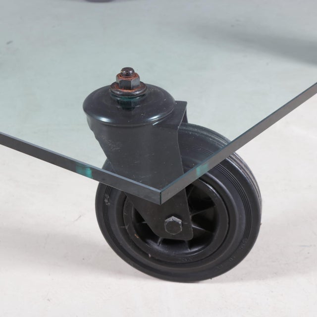 Tavolo con Ruote / Table with Wheels by Gae Aulenti for Fontana Arte, Italy, 1980s For Sale - Image 10 of 10