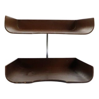 1970s MCM Office Desk Paper Organizer Tray For Sale