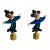 1960s Pair Art Glass Clown Lamp Finials For Sale
